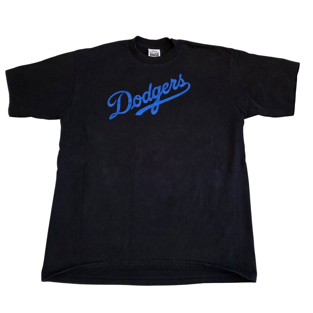 LA Dodgers Pro Club Heavyweight Graphic T Shirt XL Tall Black Blue Script Tee